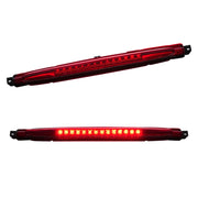 Cxdar front assembly showing red lens and bright LEDs for improved visibility