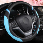 Cxtiy blue steering wheel cover front view shows stylish upgrade and improved grip