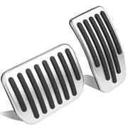 CYBERBEANS front view of pedal covers showing sleek aluminum face and grip for upgraded look