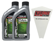 Cyclemax front label on KPO 10W-40 bottles showing OEM identification and clarity benefit