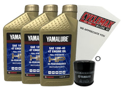 CYCLEMAX kit box front showing included Yamalube oil and filter for clear identification and convenience