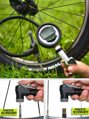 CycloSpirit close-up of valve seal detail demonstrating leak-free Presta and Schrader fit