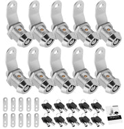 Cylinnda front view of 10-pack locks showing uniform keyed-alike convenience