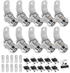 Cylinnda front view of 10-pack locks showing uniform keyed-alike convenience