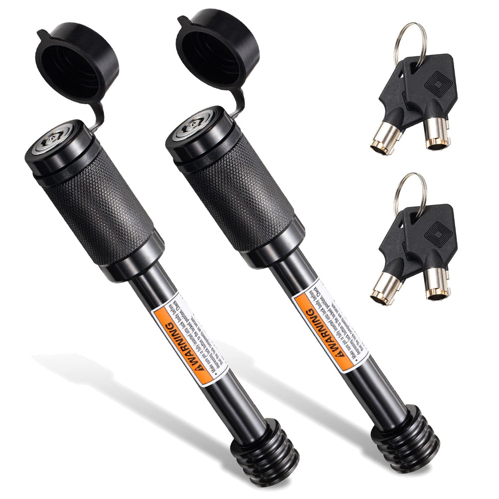 CZC AUTO front view of two hitch locks showing secure packaging and fit