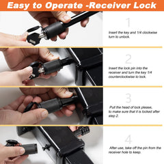 CZC AUTO lock installed in truck receiver demonstrating theft deterrence
