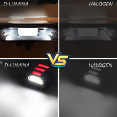 D-Lumina installed on a Chevy Silverado tailgate improving plate visibility at night