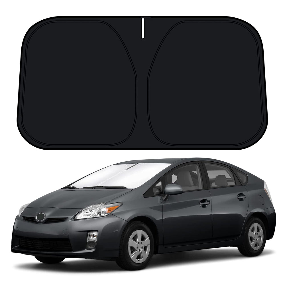 D-Lumina front view on Prius hatchback showing full windshield coverage and sun protection