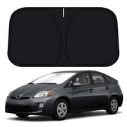 D-Lumina front view on Prius hatchback showing full windshield coverage and sun protection