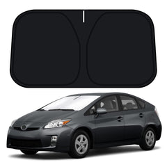 D-Lumina front view on Prius hatchback showing full windshield coverage and sun protection