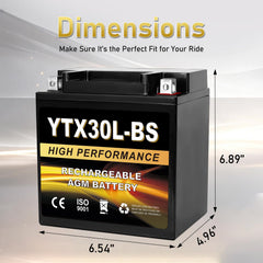 Daakmax YTX30L-BS terminal close-up with clear polarity for easy installation