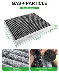 Dacall cabin filter close-up showing coconut carbon layer to reduce odors