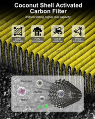 Dacall engine filter pleats detail demonstrating high-efficiency particle capture