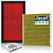Dacall front packaging showing cabin and engine filter combo benefit easy replacement