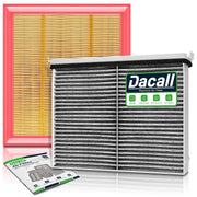 Dacall front packaging showing both engine and cabin filters and fitment benefit