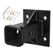 DACK hitch front view showing receiver and plate for strong mounting