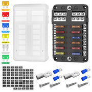DAIERTEK front view of 12 way fuse block showing organized fuse jacks and layout benefit