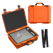 DAIERTEK front view of orange Starlink Mini case showing secure closure and durability