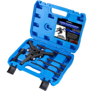 DASBET front view of adjustable 3-jaw puller kit showing organized components for easy selection
