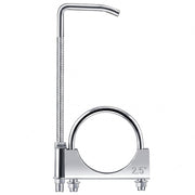 Datanly front view of two 2.5" clamps showing complete hanger kit and parts