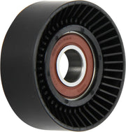 Dayco 89144 front view showing pulley profile and mounting hole for reliable fit