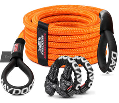 DAYDOOR front packaging of 30ft orange tow rope showing kit benefits