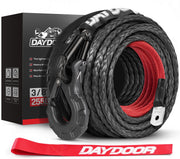 DAYDOOR front view of coiled winch rope showing compact storage and quick deployment benefit