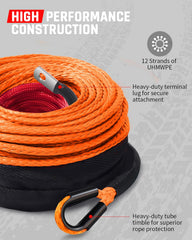 DAYDOOR forged steel winch hook and rubber stopper displayed, improving safety and reducing whipping