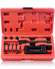 DAYUAN red case front view showing compact organized storage and portability