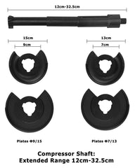 DAYUAN telescopic compressor close-up showing robust shaft and adjustment benefit