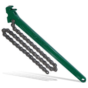 Dazakoot front view of chain wrench showing full tool and handle for strong leverage
