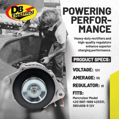 DB Electrical alternator side mounting detail illustrating bolt points and fitment