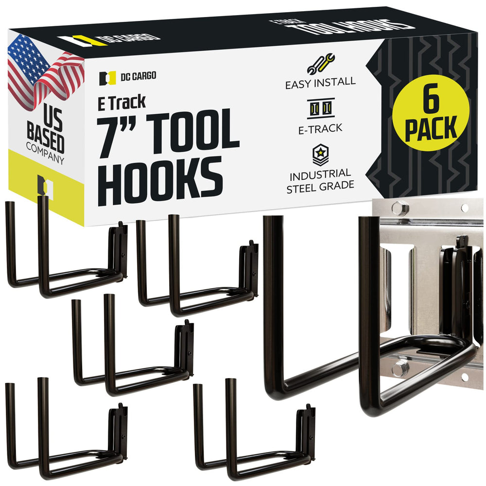 DC Cargo Mall front view of six hook hangers showing compact packaging and organization benefit