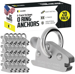 DC Cargo Mall front view showing pack of 20 heavy duty O-ring anchors for secure loads