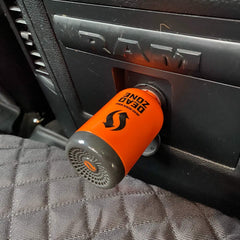 Dead Down Wind Dead Zone Ozone2Go held in hand to show compact size for portable vehicle use