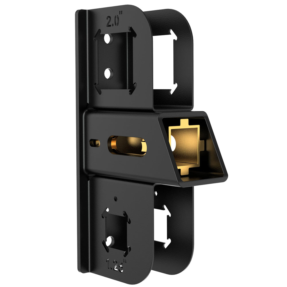 DEEAGLE front view of hitch wall mount showing compact storage benefit