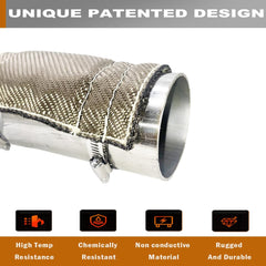DEGEOBERLIN installed on motorcycle muffler showing immediate heat protection benefit