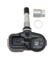 Denso TPMS sensor front view showing compact design and precise fit