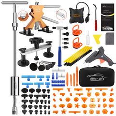 DentWiz front kit layout showing complete dent repair set and benefits