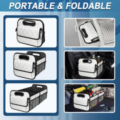 Deosk installed in car trunk with groceries showing stable transport benefit