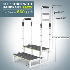 DEPSUNNY close-up of dual handrail adjustment demonstrating easy height customization