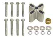 Derale 31515 front view showing aluminum spacer and silver finish for durable positioning