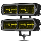 DERI front view of 6 inch amber pod showing focused beam benefit
