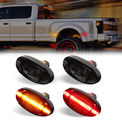 DERMOKA front assembly smoked fender marker showing sleek fit and improved visibility