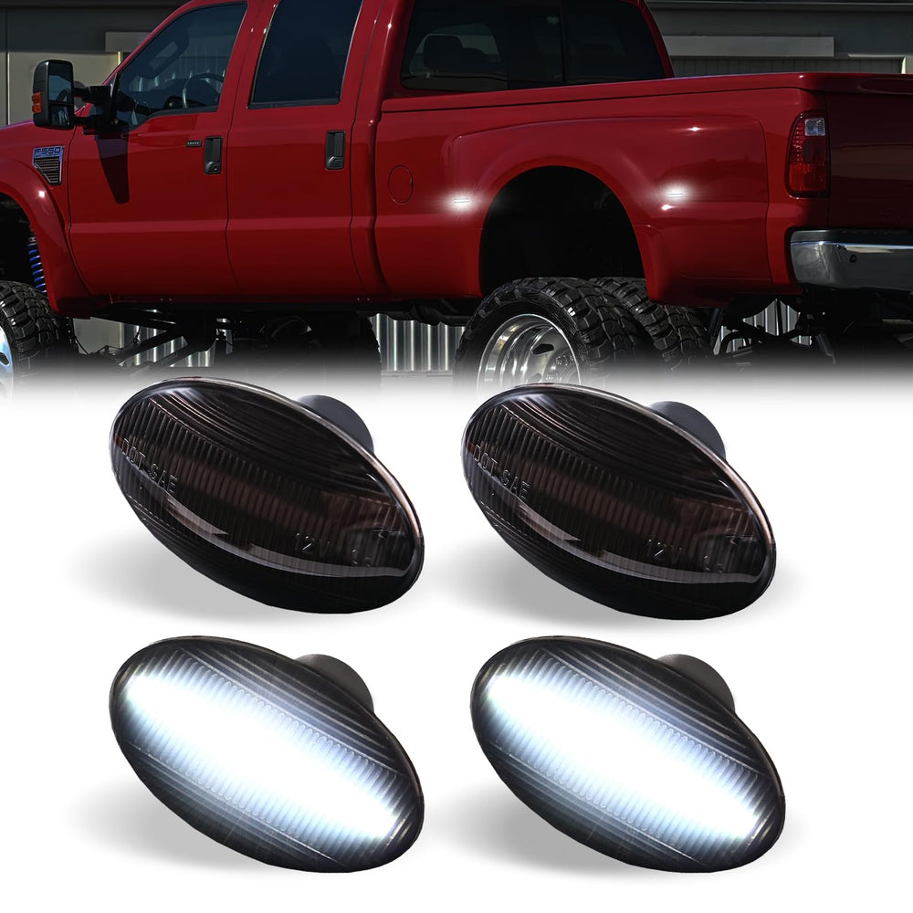 DERMOKA front view smoked LED side marker showcasing fit and style benefit