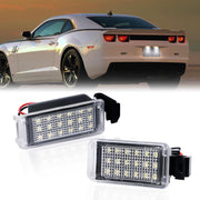 DERMOKA front view of license plate light showing bright white illumination benefit