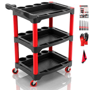 DESEQPT front view assembled cart showing organized storage benefit