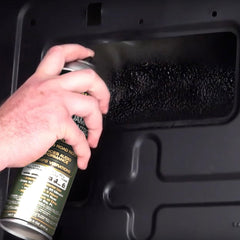 Design Engineering close-up of dried coating texture showing durable damping benefit