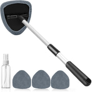 desin front view showing tool and four reusable pads for efficient cleaning