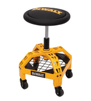 DEWALT stool front view showing robust steel frame and stable base for workshop durability